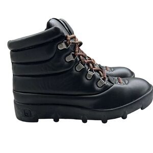 Joe's Jeans Avery Hiking Boots Leather Lace-Up Black Women’s Size 6M NEW Black